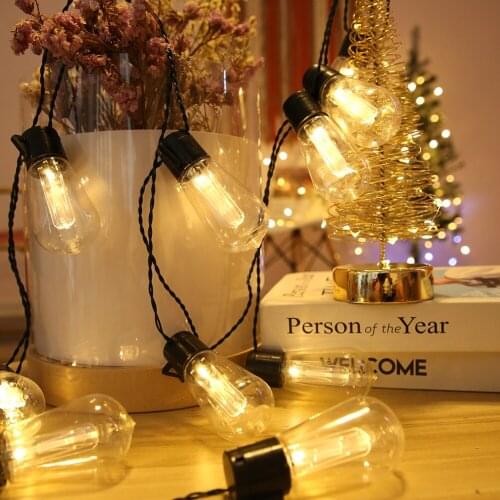 LED Solar String Light Plastic Bulb Fairy Lamp Waterproof Lantern Light Outdoor Garden Party Art Decoration For Yard Patio Porch