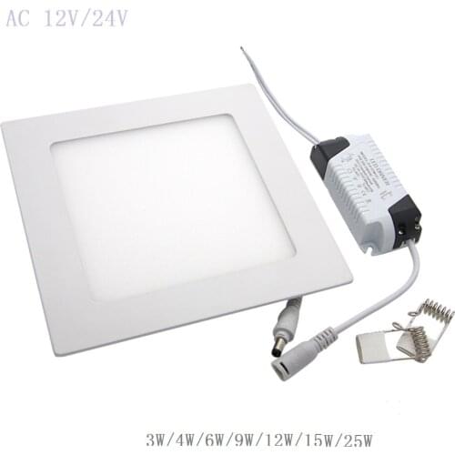 AC 12V/24V 3W-25W Square LED Ceiling Light Recessed Kitchen Bathroom Lamp LED Down light Warm White/Cool White +Driver