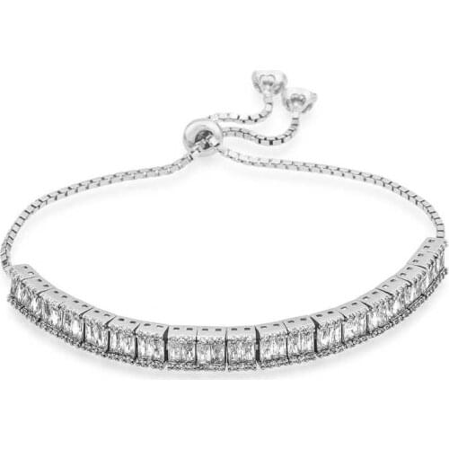 Tevuli 925 Sterling Silver Baguette Cubic Zirconia Elevator Bracelet