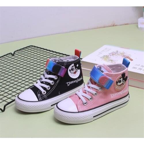 Disney Cartoon mickey shoes high help canvas shoes 2021 new leisure shoes sneakers private student shoes of the girls