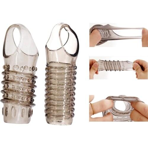 Penis Extender Sleeve Condoms Reusable Cock Ring Penis Enlargement Enhancer Dick Sex Toys for Men Intimate Goods