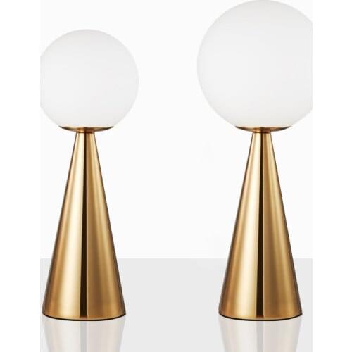 Gold Table Light White Glass Bedside Light Modern LED Table Lamp Desk Lamp Office Study Reading Indoor Lighting