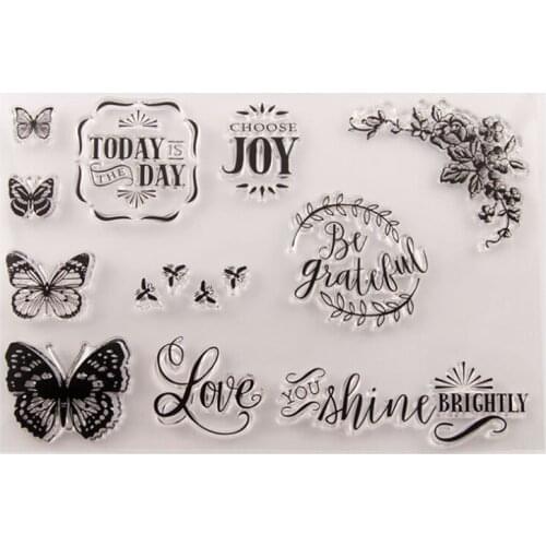 1pc Butterfly Transparent Clear Silicone Stamp Seal DIY Scrapbook Rubber Stamping Coloring Embossing Diary Decor Reusable T1601