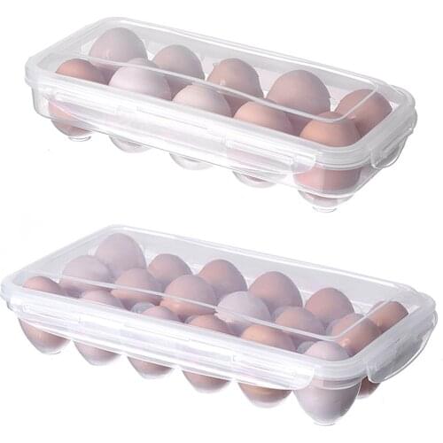 10/18 Grids Egg Storage Box Holder Container Kitchen Fridge Egg Organizer With Lid Egg Tray Refrigerator Egg Fresh-keeping Box