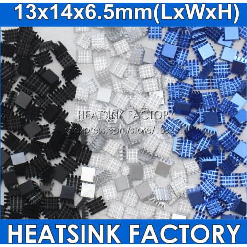 10Pcs/Lot 13mmx14mmx6.5mm Aluminum Spiky Silver/Blue/Black Cooling Cooler Heat Sink