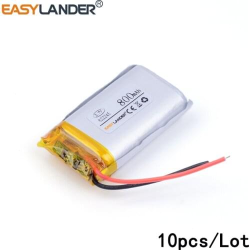 10pcs /Lot 800mAh 822245 3.7V lithium Li ion polymer rechargeable battery For Mp3 Mp4 PAD DVD DIY E-book bluetooth battery pack
