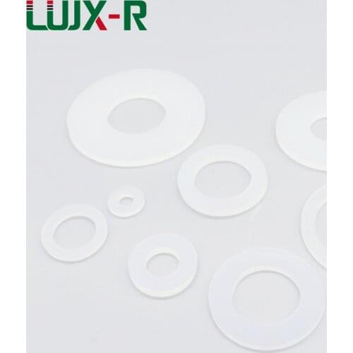 LUJX-R Height 2mm 10pcs Pressure Gauge Silicone Flat Gasket Oil Seal White VMQ Washer O Shape Rings OD5/6 Sealing Gaskets