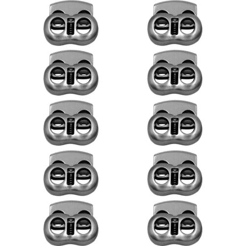 10 Pieces Zinc Alloy Bean String Cord Locks Stopper Oval Toggles Stop for Drawstring Ropes Hole Diameter 0.3 inch