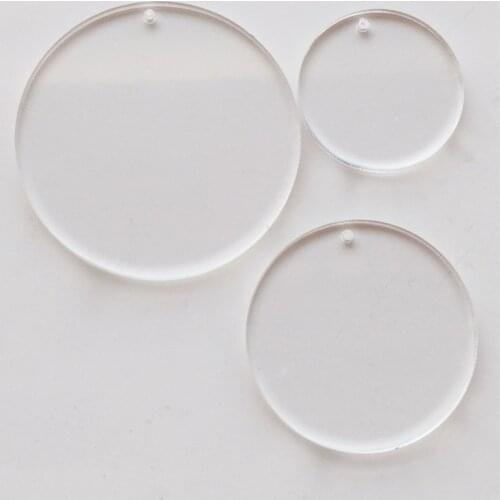2" Clear Acrylic Keychains Blanks for Vinyl Disc Home Ornaments Jewelry Finding Charm