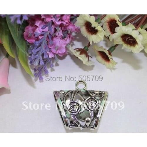20PCS Tibetan Silver Rose Scarf Ring Bails A13880