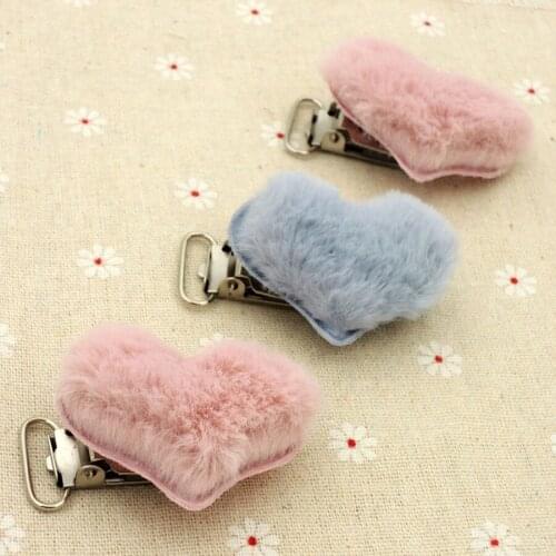 20pcs fabric plush pacifier clip for baby mother accessory cute heart love nipple clasp holder chain infant SAFE winter EA429
