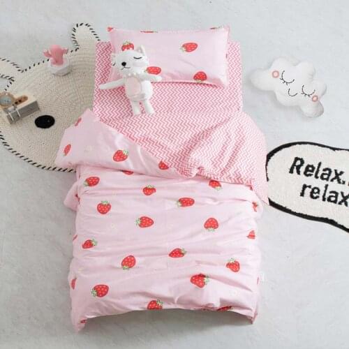 3pcs/Set Kids Quilt Kindergarten Bedding Set Cover Bed Sheets Baby Crib Bedding Set Children Cotton Bedding