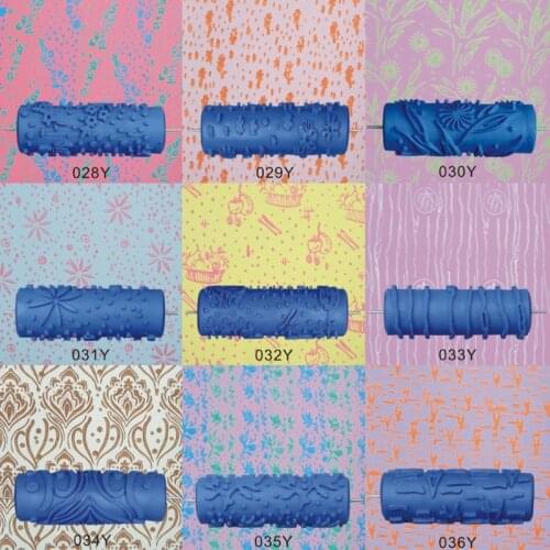 5" Embossed Paint Roller Sleeve Wall Texture Stencil Brush Pattern Decor 025Y K43C