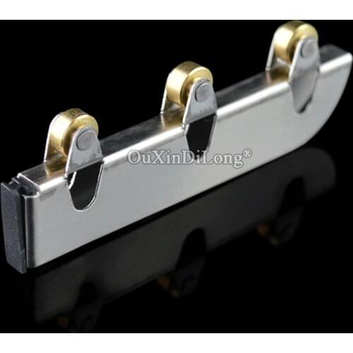 On Stock 8PCS Stainless Steel Glass Showcase Cabinet Sliding Door Rollers Copper Wheels Track Pulleys for 5mm Glass