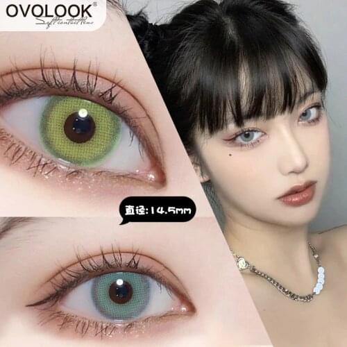 OVOLOOK-2PCS/Pair Cosplay Halloween Color Contact Lenses Blue New York Beauty Eye Contacts Lentillas de Color ParaOjos Dia14.5mm