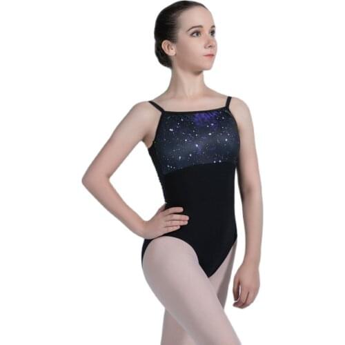 Black Ballet Dance Cotton Leotard for Adult Girls Practice Dance Wear Ballerina Leotards Camisole Leotard Body Wear 01D0133