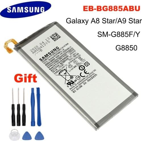Battery EB-BG885ABU For Samsung Galaxy A8 Star A9Star SM-G885F G8850 G885Y 3700mAh Real Capacity Batteria Accu +Tools
