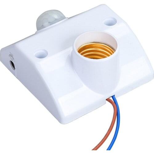 E27 AC 220v 50/60HZ 5LUX Motion Sensing Switch Infrared Motion Sensor Automatic Light Lamp Holder Switch White