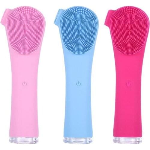 Mini Waterproof Silicone Electric Facial Cleansing Brush Sonic Face Brush Handheld Cleaning Device Rechargeable Pore Cleaner