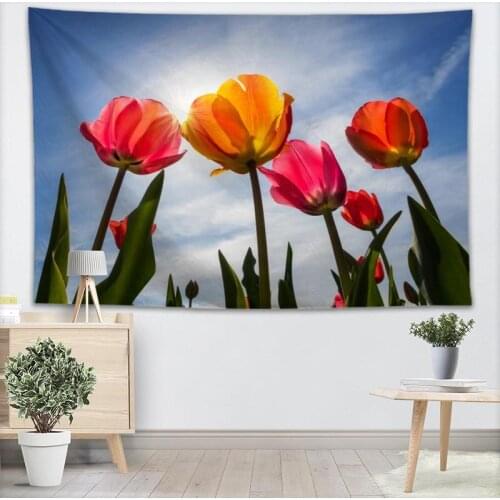 100X150CM,140X250CM Tapestry Tulips Tapestry Wall Hanging Tapestries Forest Tapestry Bedspread Yoga Mat Blanket Bed Table Cloth