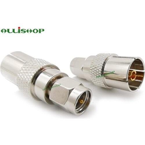 IEC DVB-T TV PAL TV Female to SMA Male RF Coaxial Adapter TV Female Jack to SMA Male Plug Coax RF Connector Adapter