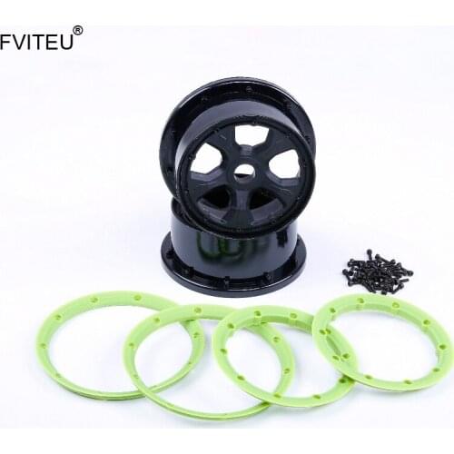 FVITEU Plastic Wheel hub and rim kit for 1/5 losi 5ive-t rovan LT/SLT truck baja 4wd king motor x2