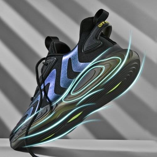 Fashion Men Cushioning Running Shoes Breathable Chunky Sneakers High Quality No-slip Hard-wearing White Jogging Shoes Zapatillas