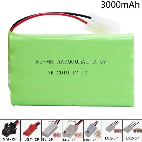 9.6V NI-MH 3000mAh battery Plug battery Multiple plugs 3000 mah nimh AA battery for rc car toy tools accessory H type