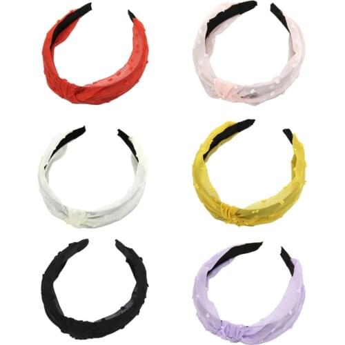 1pc Fashion Women Solid Net yarn Hairband Handmade Knotting Headband customized Hair Accessories