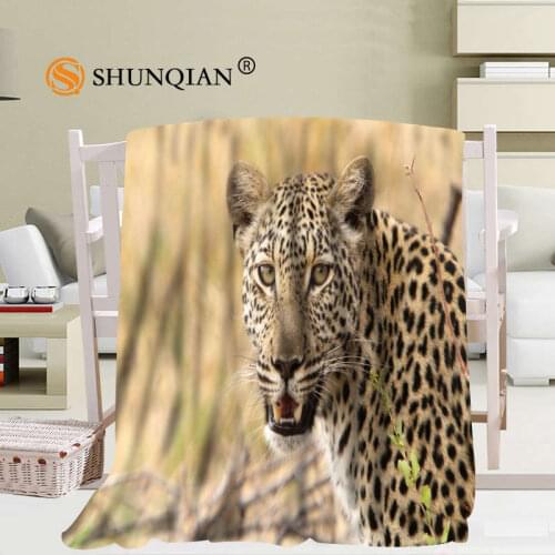 Animals Leopard Blanket Soft DIY Sofa Bed Throw Blanket Kid Adult Warm Custom Blanket 56x80Inch50X60Inch40X50Inch