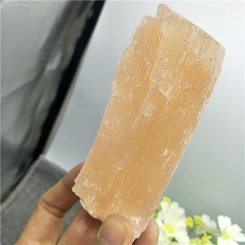 Orange selenite specimen rough selenite healing crystals for meditation reiki healing grid selenite crystal around 150g
