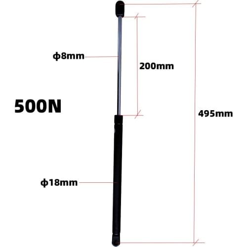 ONPO Gas Spring OD:18mm Strock:200MM Action Load:500N Installation Center Hole Distance:495mm ForAutomobile Trunk Spring Booster
