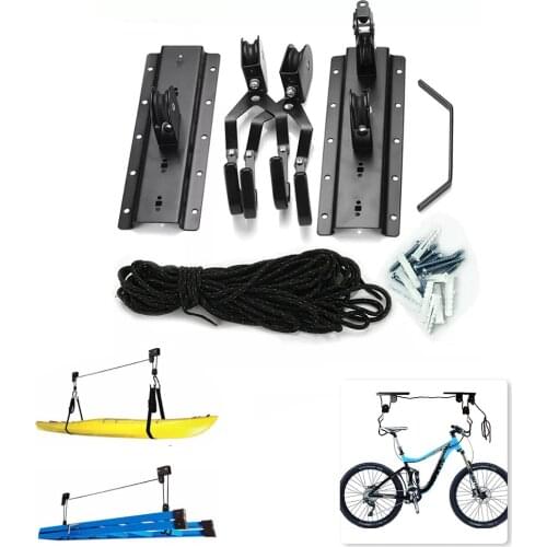 Ceiling Mounted Saving Space Bicycle Rack Storage Hook Pulley Accessories Display Durable Garage Metal Holder Hanger Bike Lift