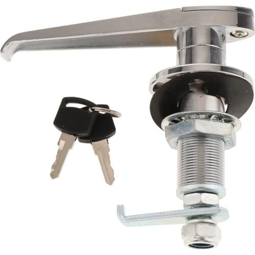 RV Truck Door Toolbox Cabinet Black Locking L Handle 135x145mm with 2 Keys