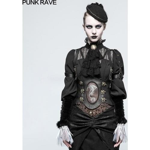 Punk Rave Steampunk Western Dragon Girdle Sexy Vest PU Leather Stage Performance Cosplay Accessories