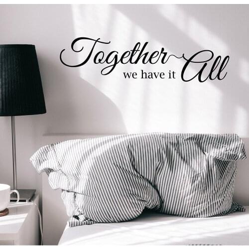 Family Vinyl Wall Decal Family Inspiration Quote Home Bedroom Decoration Words Together We Have It All Stickers Mural GZ295