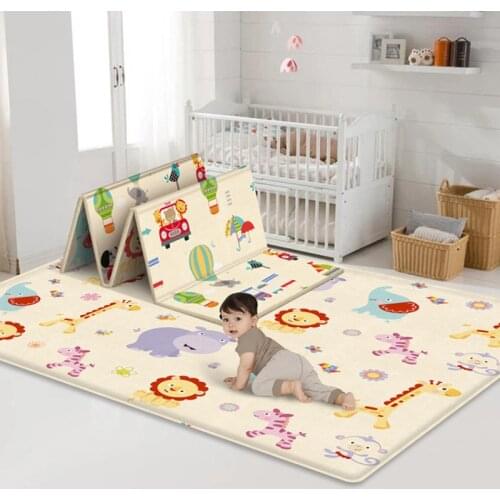 Miamumi Foldable Floor Baby Play Mat Kid Playmat Crawling Carpet Children Toddler Thermal Rug Game Pad Foam Educational Toy Gift