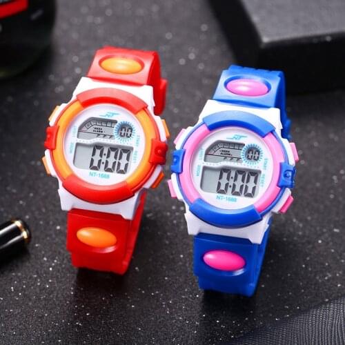 With Alarm Clock Waterproof Children Watch Boys Girls LED Digital Sports Watches Silicone Rubber Kids Casual Watch Baby Gift Toy