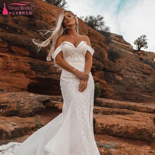 Womens Off Shoulder Dresses TANYA BRIDAL China