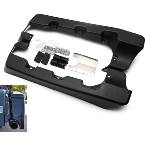 Matte Black ABS Plastic Double Cut Hard Saddlebag Extension for Harley Road Glide Road King Ultra Street Electra Glide1994-2013