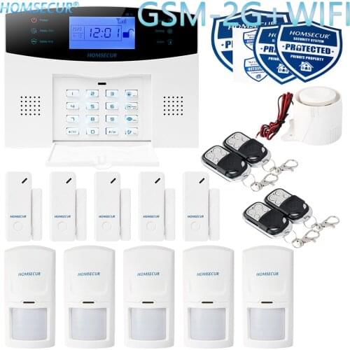 HOMSECUR Wireless WIFI GSM-2G SMS Autodial Burglar Alarm System+IOS/Android APP
