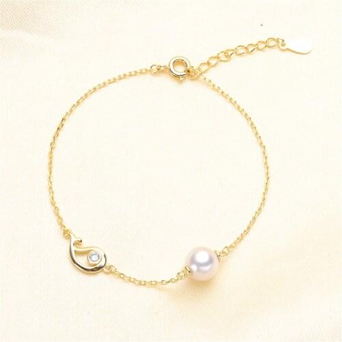 DIY pearl accessories 925 silver pearl jade bracelet empty hold fashion bracelet holder