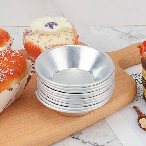 10Pcs Aluminum Portuguese Style Egg Tart Cupcake Mould Fruit Cake Die Mold Small Baking Tool Pasteis De Nata Oven Bake Round