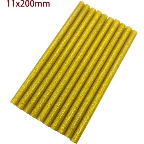 10 PC 11mm*200mm Hot Melt Glue Sticks For Glue Gun Craft Phone Case Repair Accessories Adhesive 11mm Gold Color GlueStick