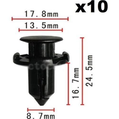 10pcs OEM Push-Type Retainer Clips Fender Bumper For Honda For Mitsubishi MR200300 / Universal Fit Size