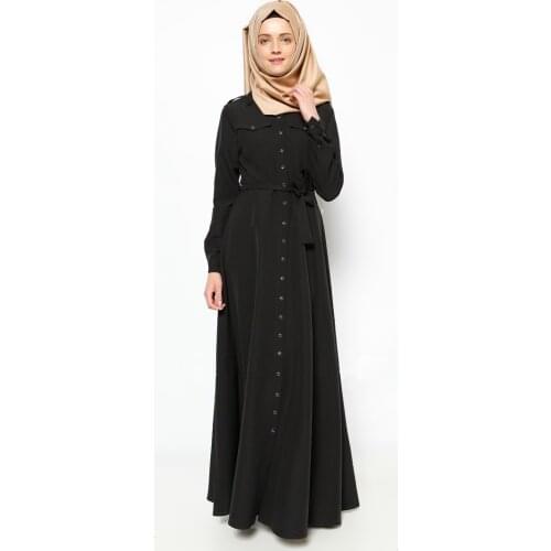 2018 New Arrival Islamic black abayas Muslim long dress for Women Malaysia abayas in Dubai Turkish ladies clothing high quality