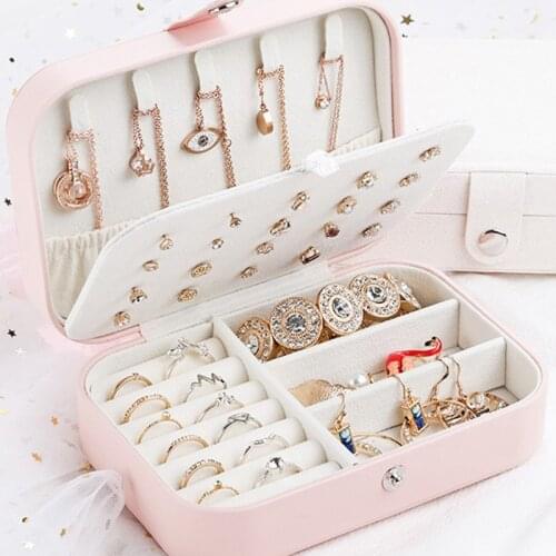2021 ROSE SPACE Jewelry Box Jewelry Storage Box Earrings Necklace Ring Bracelet Ring Display Box Cosmetic Bag Mothers Day Gifts