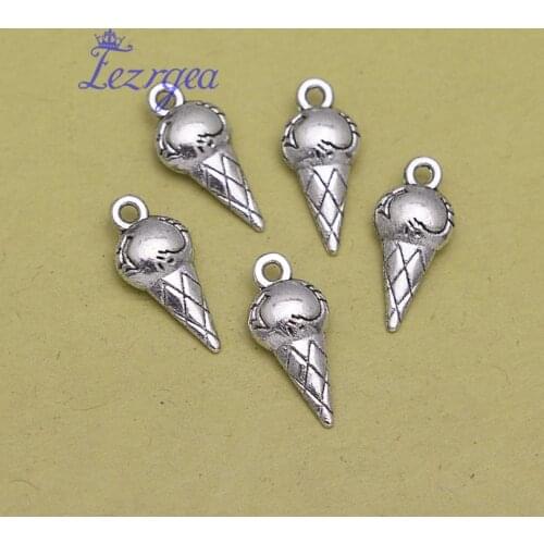 30pcs/lot--19x8x4mm, Antique silver plated Ice Cream charms,DIY supplies, Jewelry accessories