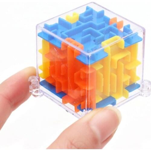 3D labyrinth Magic Cube Gravity Maze Marble Run Logic Game Rotate Stainless Steel Ball for Boys and Girls Age 3