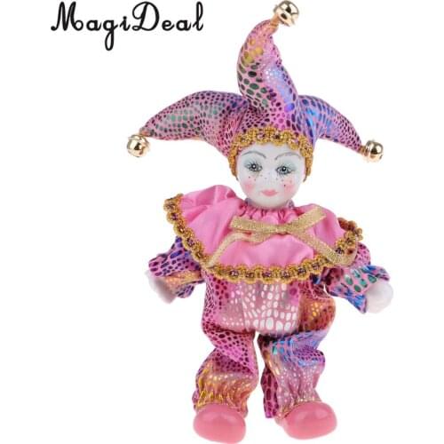 8inch Victorian Porcelain Doll Standing Ceramics Eros Dolls Clown Doll Toys Baby Wishing Doll Ornament Kids Birthday Gift Pink